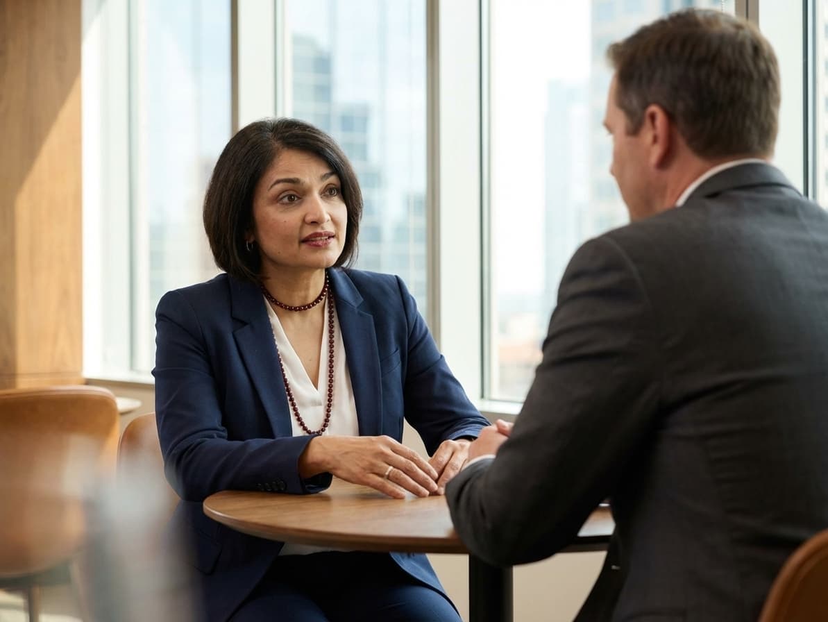 Roopa Unnikrishnan in an executive coaching session